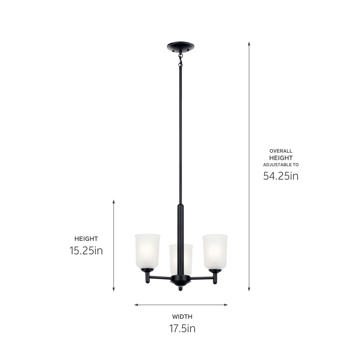 Kichler Shailene 3-Light Black Transitional Chandelier