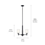 Kichler Shailene 3-Light Black Transitional Chandelier