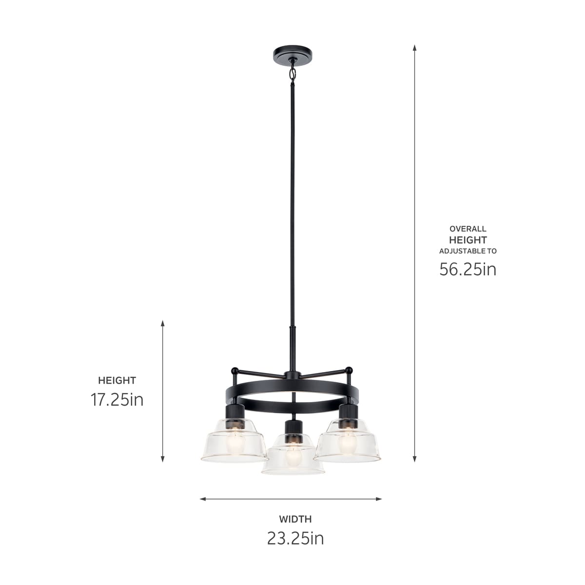 Kichler Eastmont 3-Light Black Vintage Chandelier