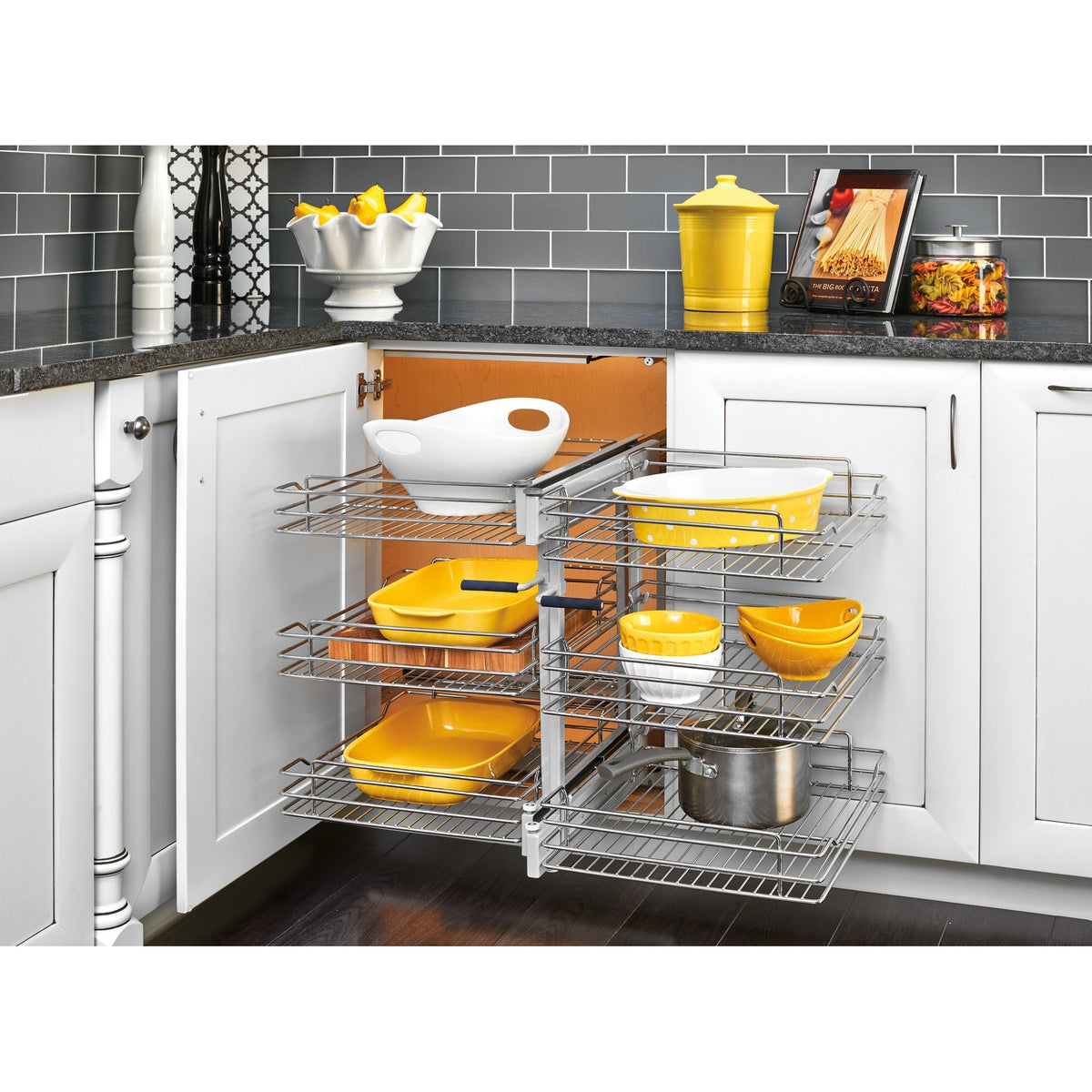 Rev-A-Shelf 26.25-in W x 24-in H 3-Tier Pull-Out Metal Soft Close Baskets & Cabinet Organizer