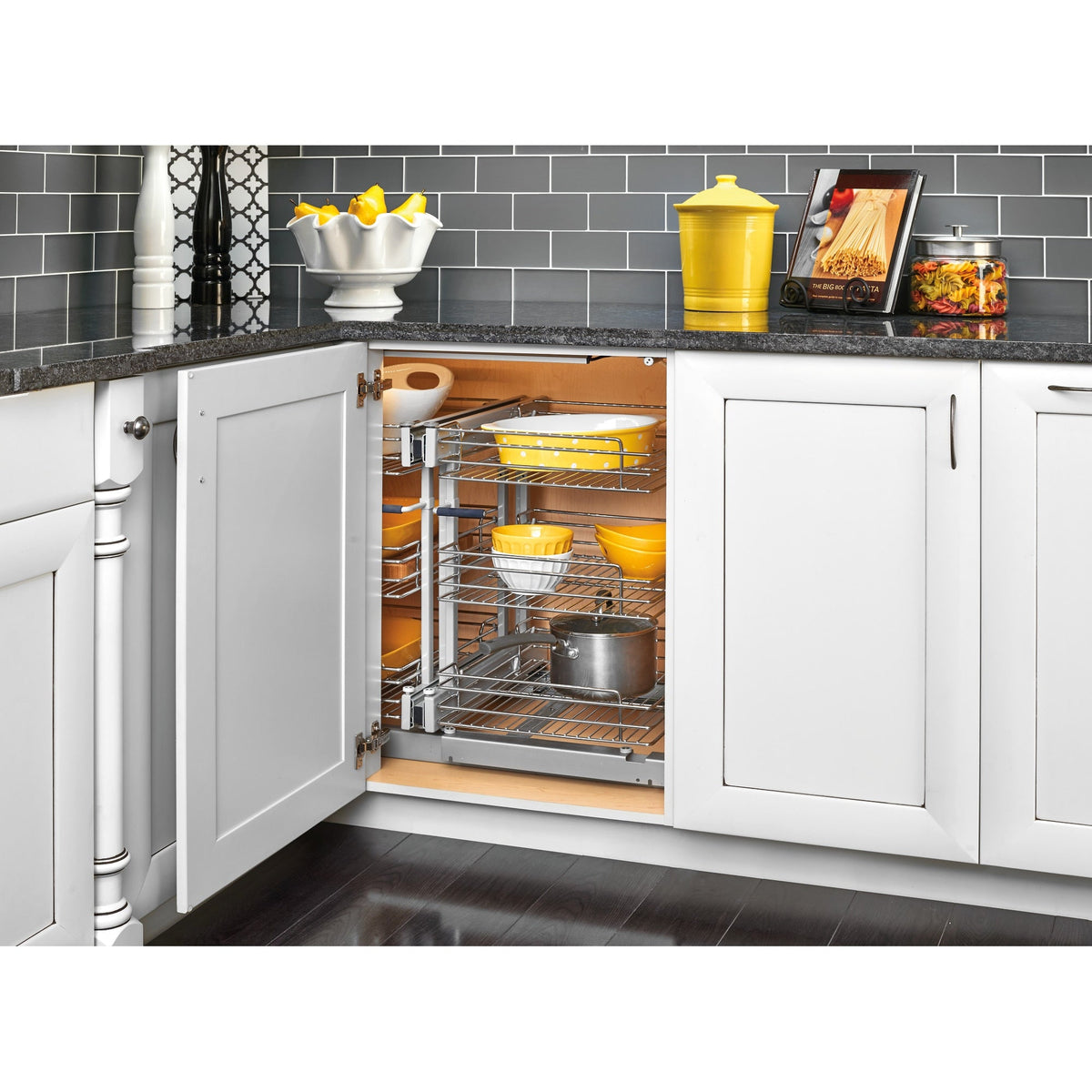 Rev-A-Shelf 26.25-in W x 24-in H 3-Tier Pull-Out Metal Soft Close Baskets & Cabinet Organizer