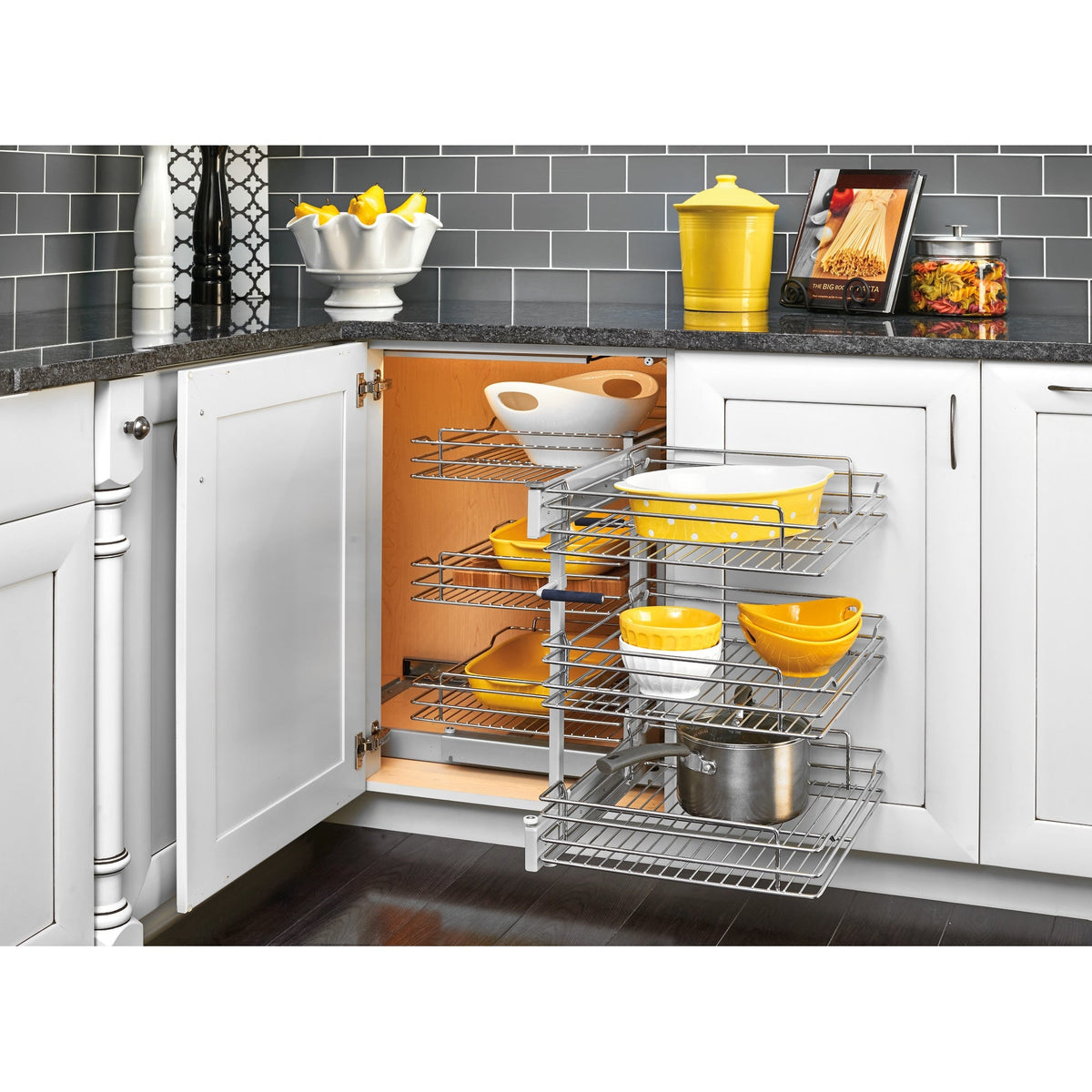 Rev-A-Shelf 26.25-in W x 24-in H 3-Tier Pull-Out Metal Soft Close Baskets & Cabinet Organizer