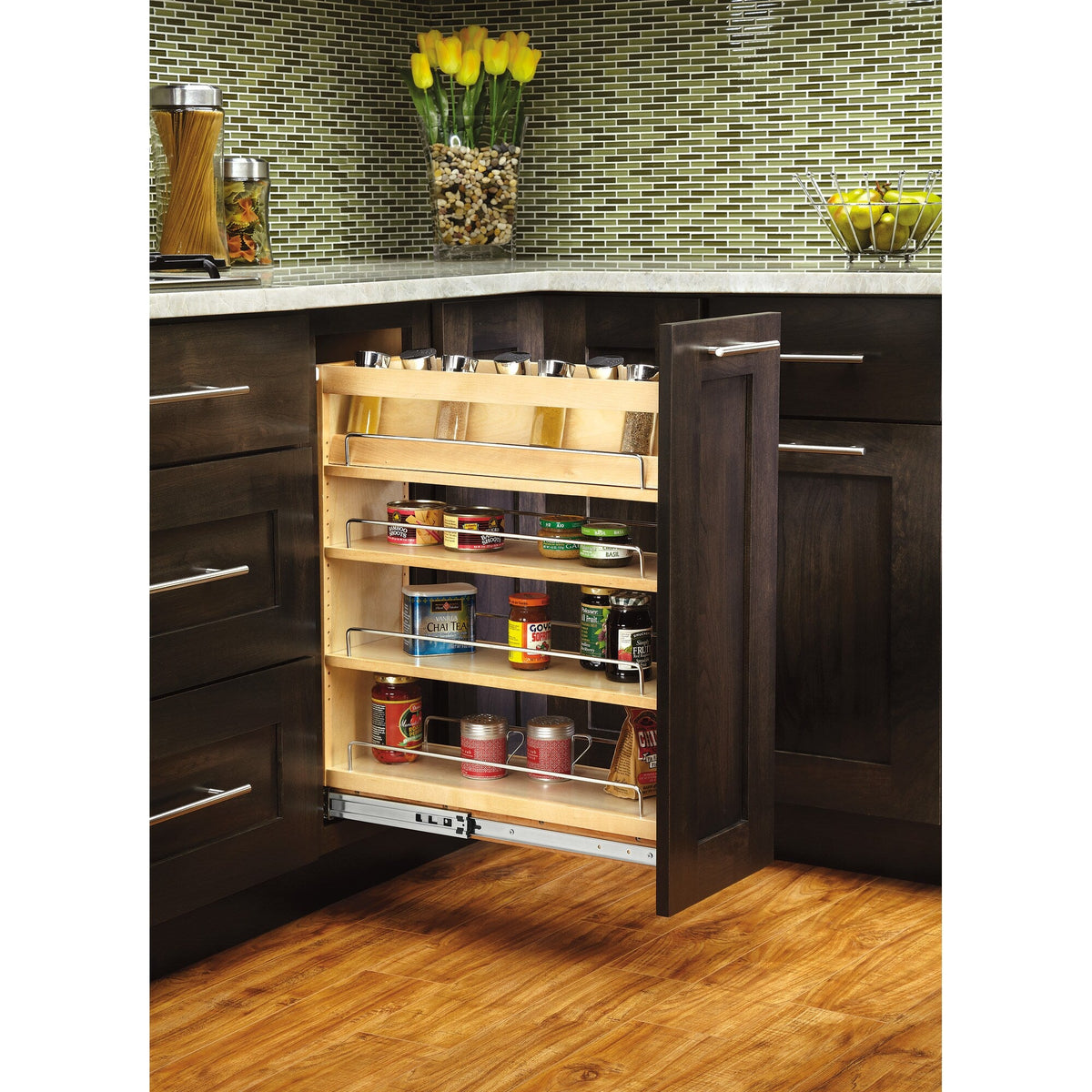 Rev-A-Shelf 10-in W x 4.875-in H 1-Tier Mounted Wood Spice Rack