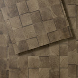 Lucida USA (Sample) FabCore Umber Block Brown Patterned Look 28-mil Waterproof Glue Down Vinyl Tile