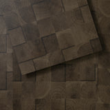 Lucida USA (Sample) FabCore Burnt Block Brown Patterned Look 28-mil Waterproof Glue Down Vinyl Tile