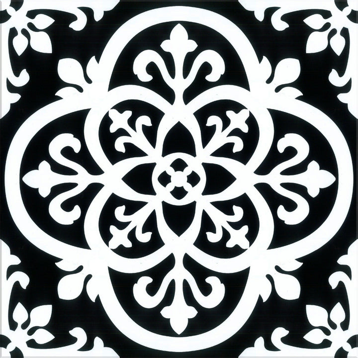 Lucida USA Florentine Black Patterned Look 12-mil x 12-in W x 12-in L Waterproof Peel and Stick Vinyl Tile Flooring (36-sq ft/ Carton)