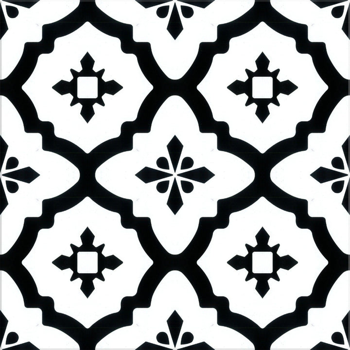 Lucida USA (Sample) BaseCore Venetian Black and White Patterned Look 12-mil Water Resistant Peel and Stick Vinyl Tile