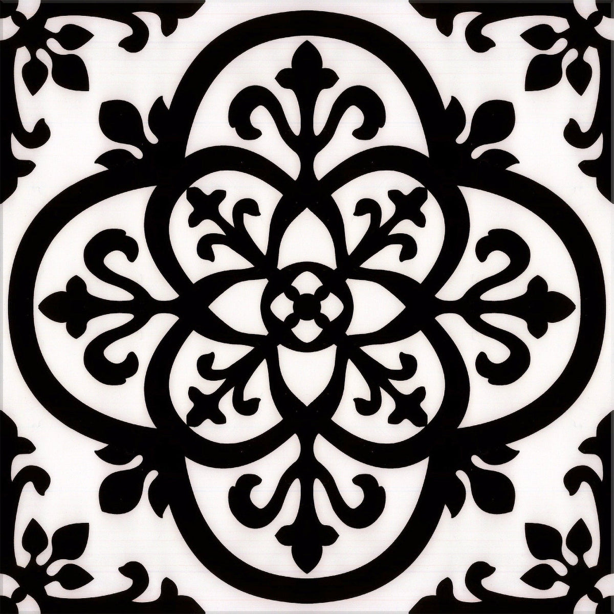 Lucida USA (Sample) BaseCore Light Forentine Black and White Patterned Look 12-mil Water Resistant Peel and Stick Vinyl Tile