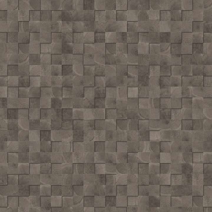 Lucida USA (Sample) FabCore Faded Block Brown Patterned Look 28-mil Water Resistant Glue Down Vinyl Tile