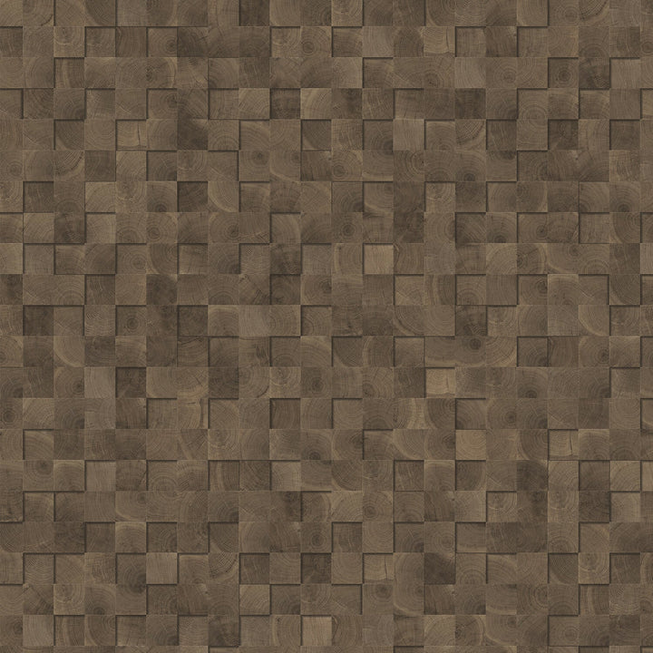 Lucida USA (Sample) FabCore Umber Block Brown Patterned Look 28-mil Waterproof Glue Down Vinyl Tile