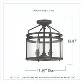 Quoizel Norfolk 11.87-in Oil Rubbed Bronze Transitional Semi-Flush Mount Light