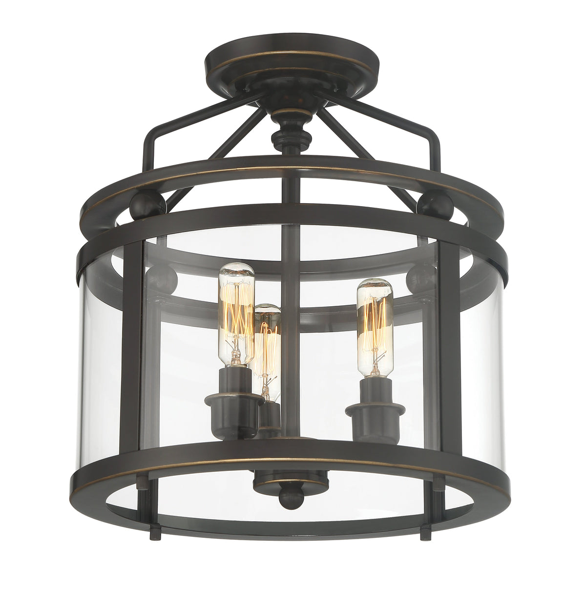 Quoizel Norfolk 11.87-in Oil Rubbed Bronze Transitional Semi-Flush Mount Light