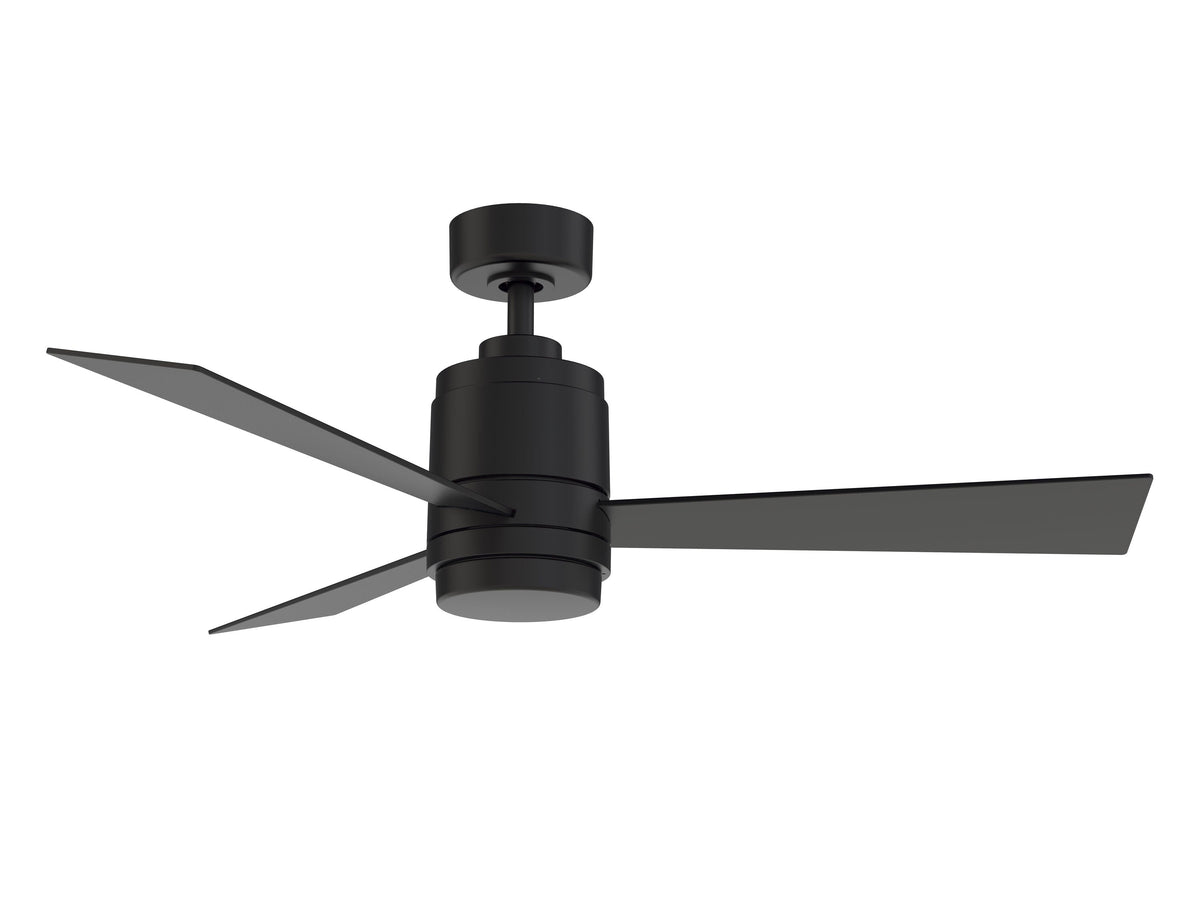 Fanimation Studio Collection All-Weather Pylon 48-in Matte Black LED Indoor/Outdoor Ceiling Fan with Remote (3-Blade)