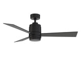 Fanimation Studio Collection All-Weather Pylon 48-in Matte Black LED Indoor/Outdoor Ceiling Fan with Remote (3-Blade)