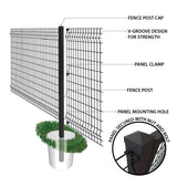 Ironcraft Euro 2-in W Black Powder-coat Steel Decorative Metal Security Universal Fence Post