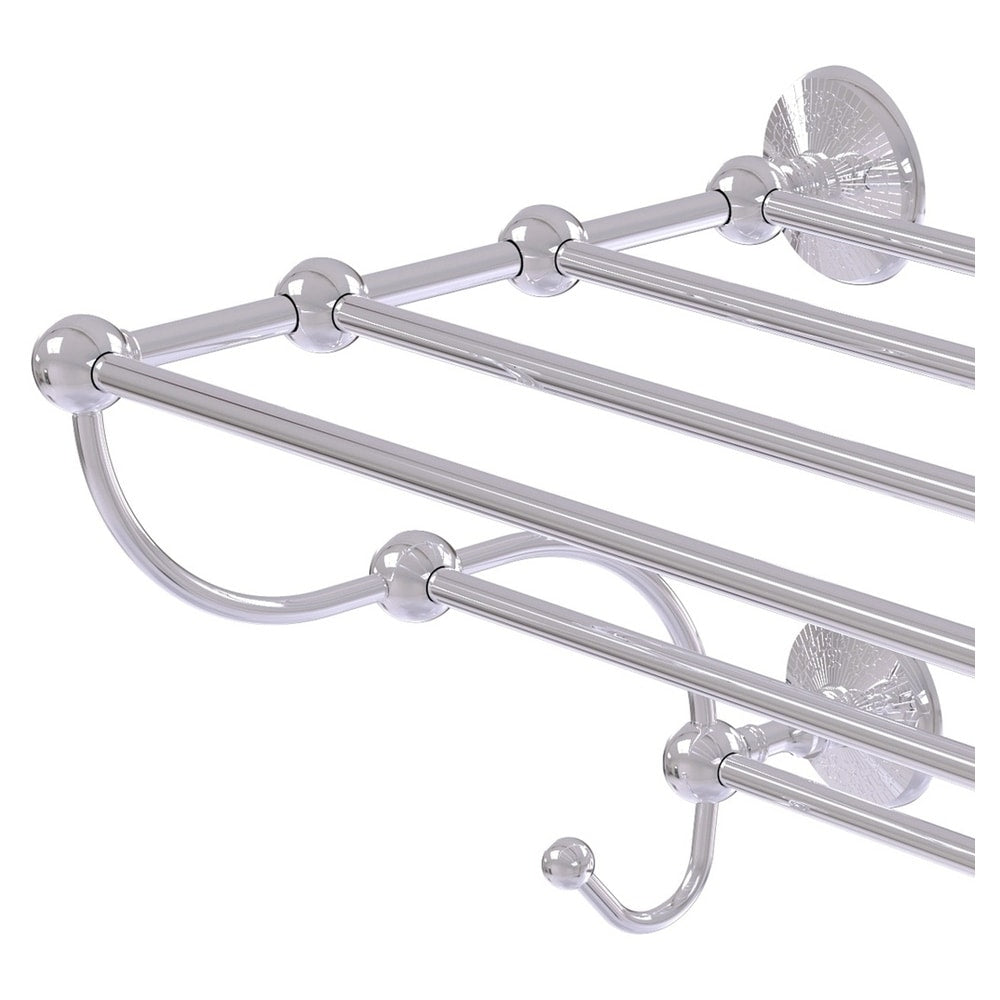Allied Brass Prestige Monte Carlo Satin Chrome Wall Mount Towel Rack, 24 in