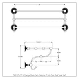 Allied Brass Prestige Monte Carlo Satin Chrome Wall Mount Towel Rack, 24 in