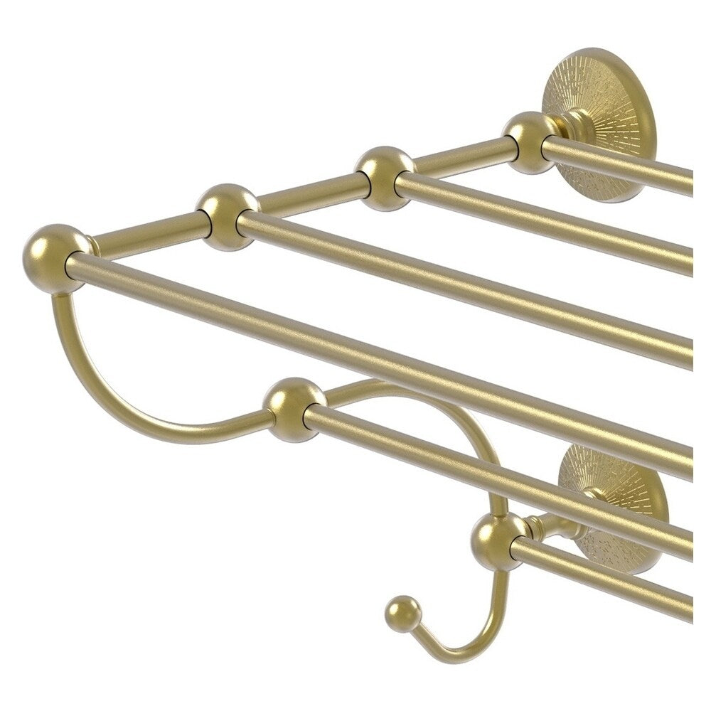 Allied Brass Prestige Monte Carlo Collection 36-in Train Rack Towel Shelf in Satin Brass