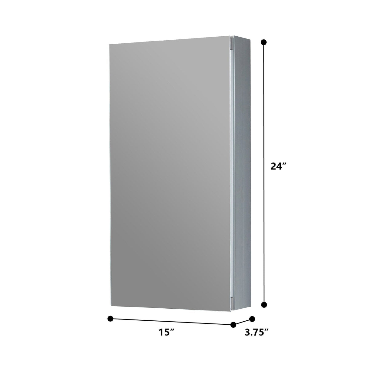 Forclover DON 15-in x 36-in Surface/Recessed Mount Satin Mirrored Soft Close Medicine Cabinet