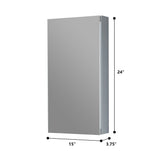 Forclover DON 15-in x 36-in Surface/Recessed Mount Satin Mirrored Soft Close Medicine Cabinet