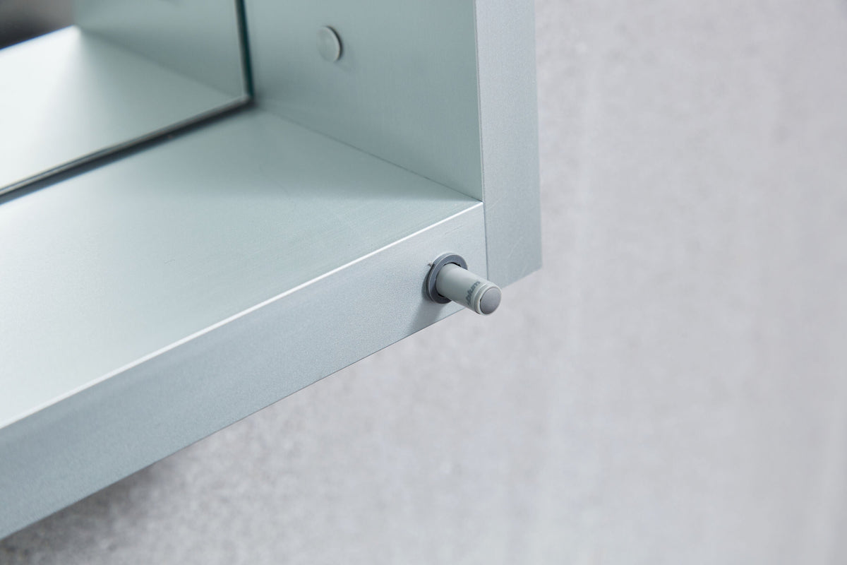WELLFOR KAIF 16-in x 20-in Surface/Recessed Mount Aluminum Mirrored Soft Close Medicine Cabinet