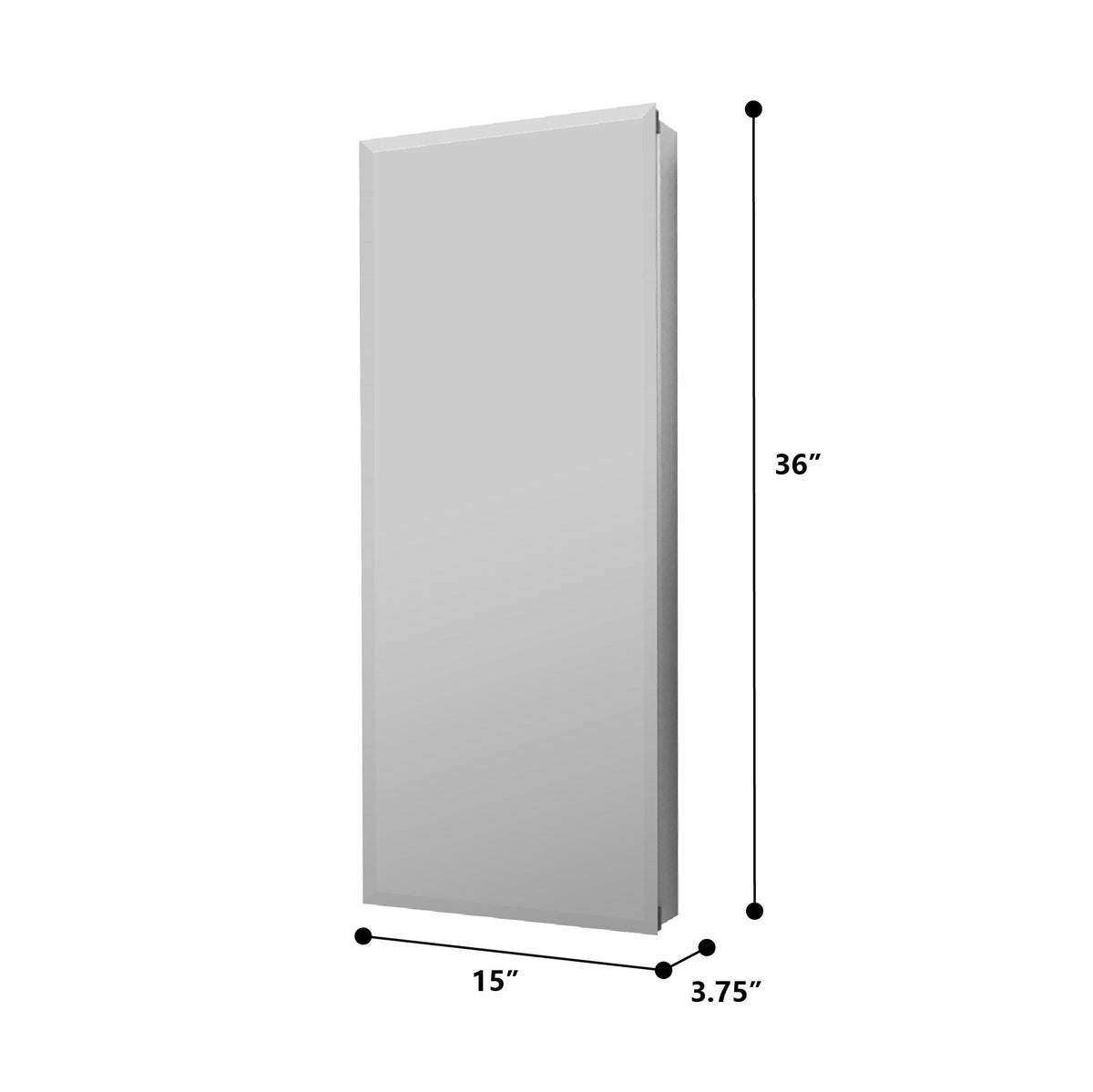 Forclover DON 15-in x 36-in Surface/Recessed Mount Satin Mirrored Soft Close Medicine Cabinet