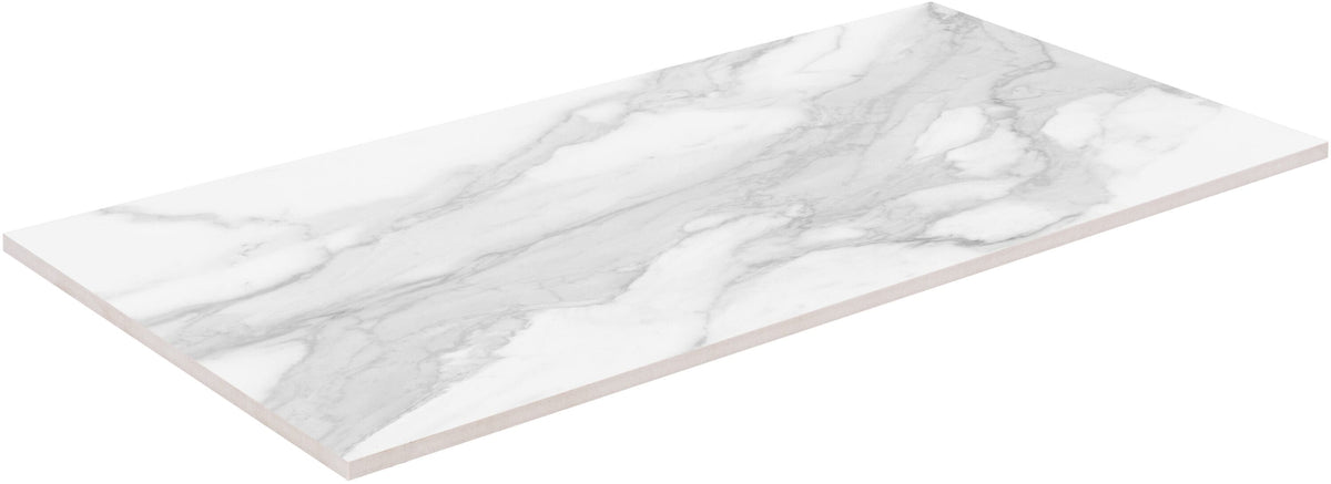 Satori Regent Statuario Abisso 24-in x 48-in Polished Porcelain Marble-Look Floor and Wall Tile, Rectified (7.75-sq ft/Piece)