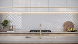 Satori Hudson Brilliant White 11-in x 13-in Glossy Porcelain Arabesque Mosaic Wall Tile (0.98-sq. ft/ Piece)
