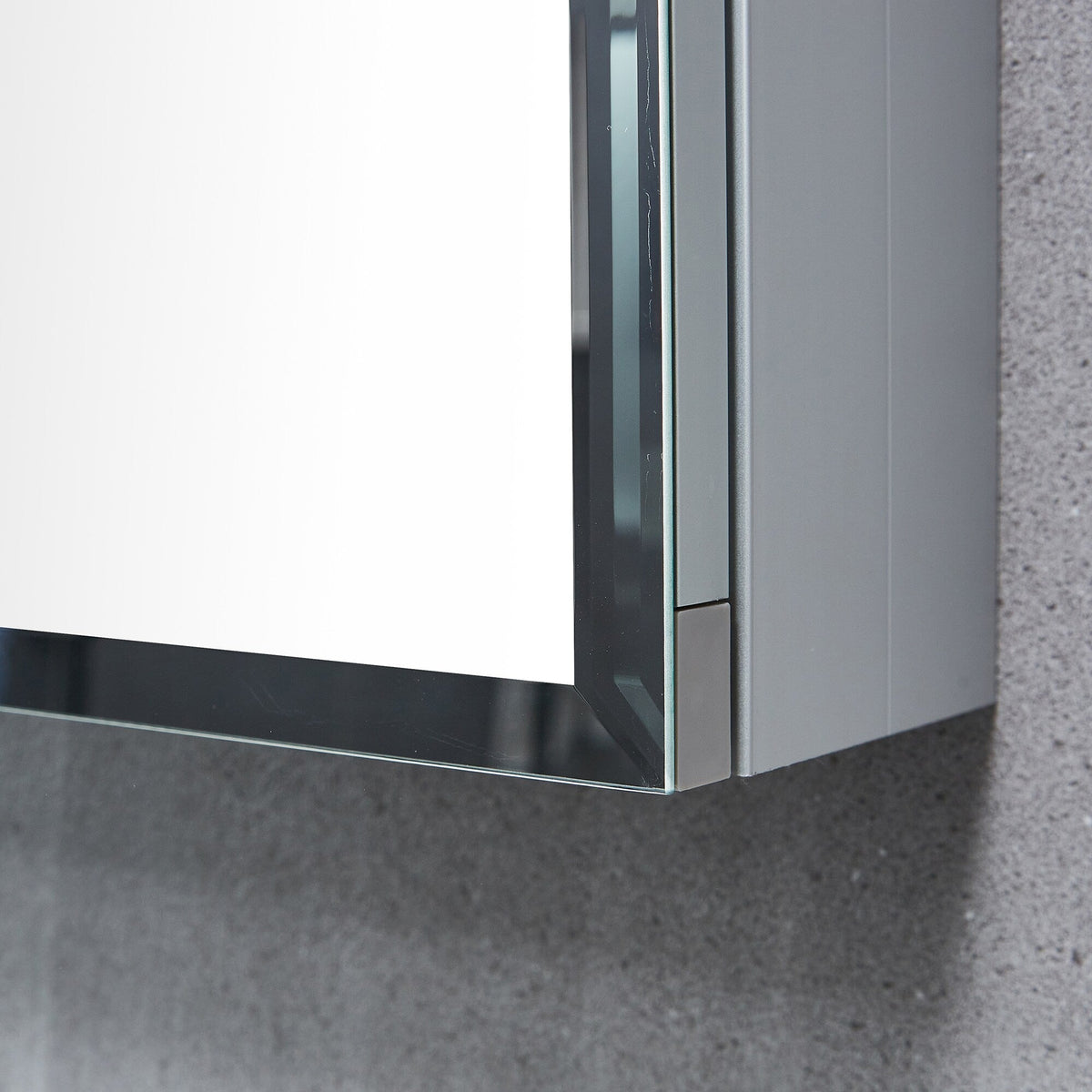 WELLFOR DH 16-in x 20-in Surface/Recessed Mount Satin Aluminum Mirrored Soft Close Medicine Cabinet