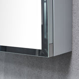 WELLFOR DH 16-in x 20-in Surface/Recessed Mount Satin Aluminum Mirrored Soft Close Medicine Cabinet