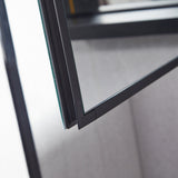 WELLFOR KAIF 16-in x 20-in Surface/Recessed Mount Black Mirrored Soft Close Medicine Cabinet