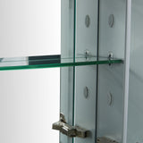 WELLFOR DH 23-in x 30-in Surface/Recessed Mount Satin Aluminum Mirrored Soft Close Medicine Cabinet