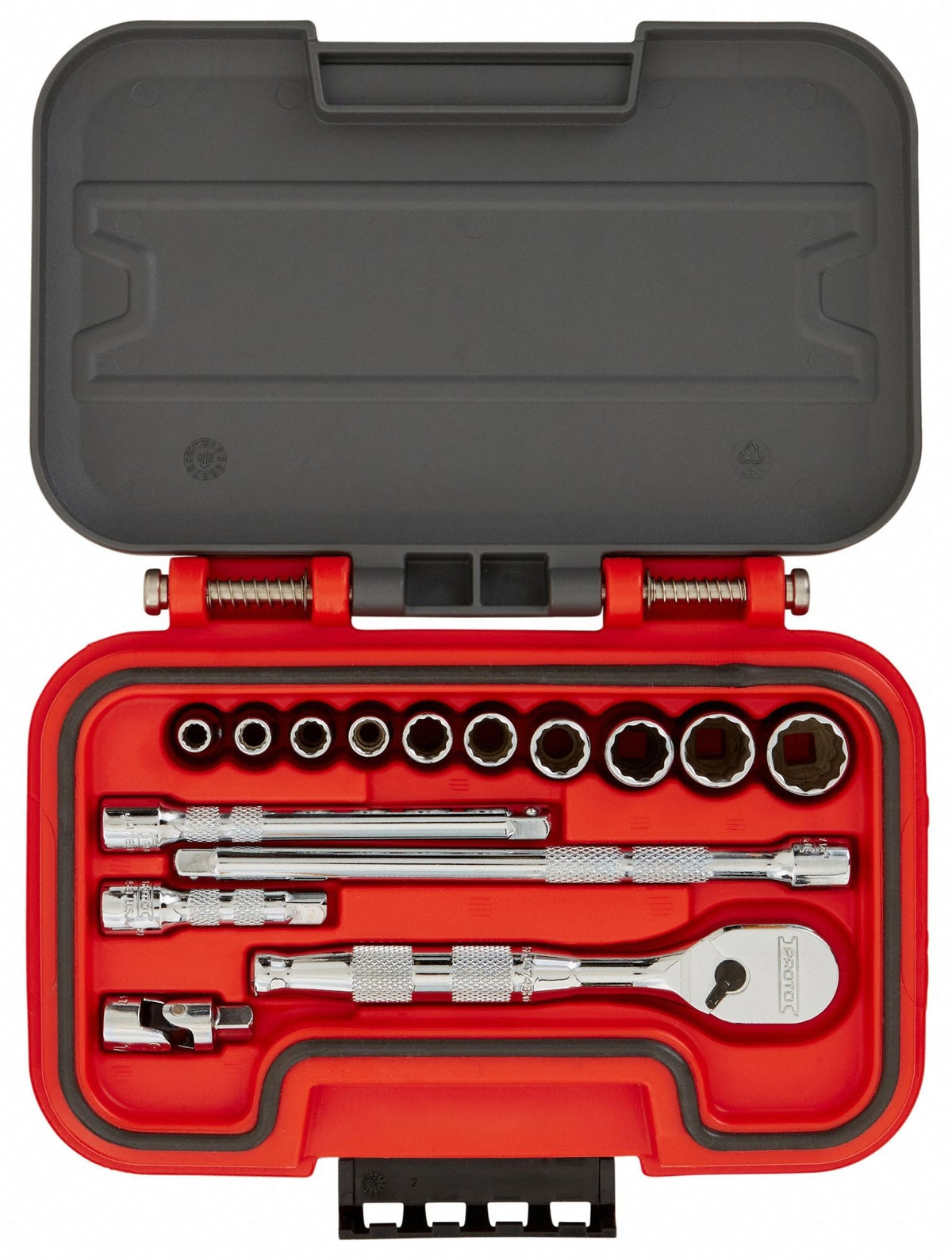 PROTO 15-Piece 1/4" Drive SAE Socket Set with 12-Point Sockets