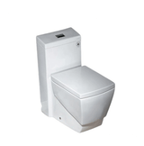 WOODBRIDGE Modern 1-Piece 1.0/1.6 GPF High-Efficiency Dual Flush Square All-in-One Toilet with Soft-Close Seat, White