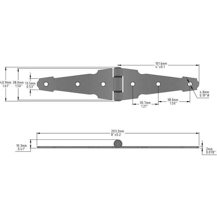 Everbilt 4 in. Black Heavy Duty Decorative Strap Hinge