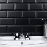 Merola Tile Crown Heights Beveled 3 in. x 6 in. Matte Black Ceramic Wall Tile (6.03 sq. ft. / Case)