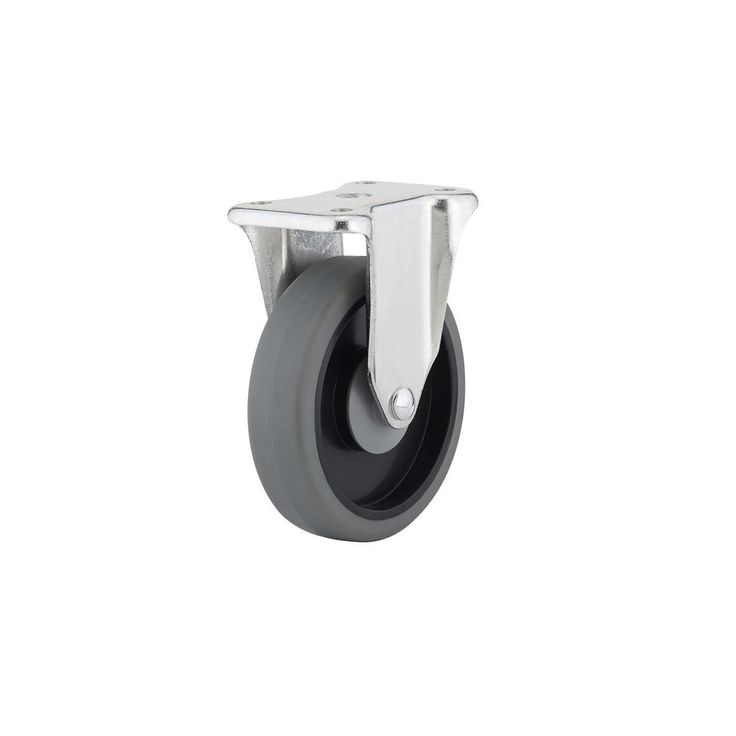 5 in. Gray Fixed plate Caster, 297.7 lb. Load Rating