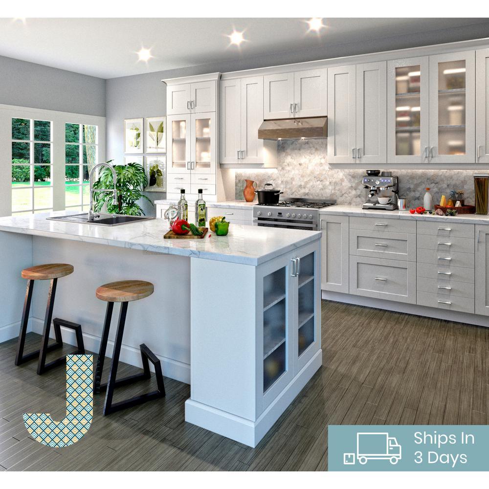 Shaker Assembled 30 in. x 94.5 in. x 24 in. Pantry Cabinet w/ 2-Inner Drawers & Three Pull Out Drawers in Vanilla White - Super Arbor