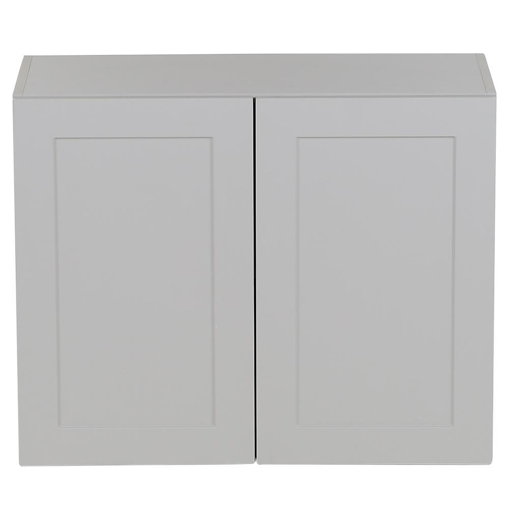 Cambridge Shaker Assembled 30x42x12.5 in. Wall Cabinet with 2 Soft Close Doors in White - Super Arbor