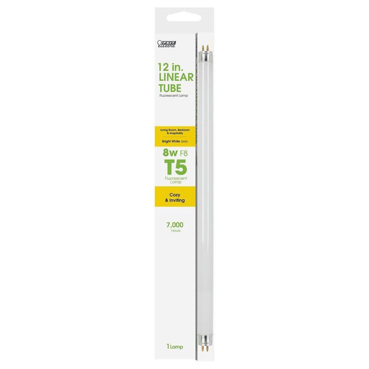 Feit Electric 1 ft. 8-Watt T5 Soft White (2700K) G5 Linear Fluorescent Tube Light Bulb (6-Pack)