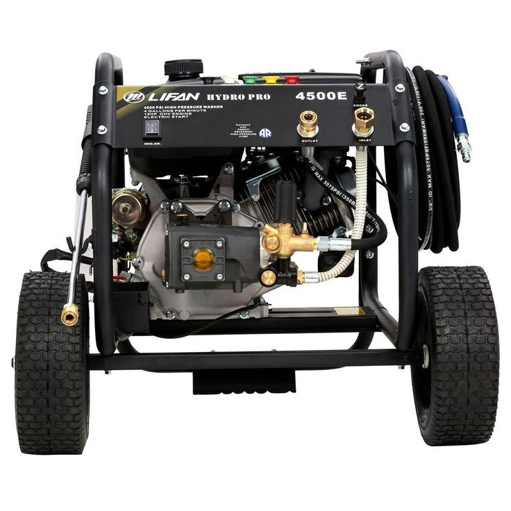 LIFAN Hydro Pro Series 4,500 psi 4.0 GPM AR Tri-Plex Pump Electric Start Gas Pressure Washer with Panel Mounted Controls CARB