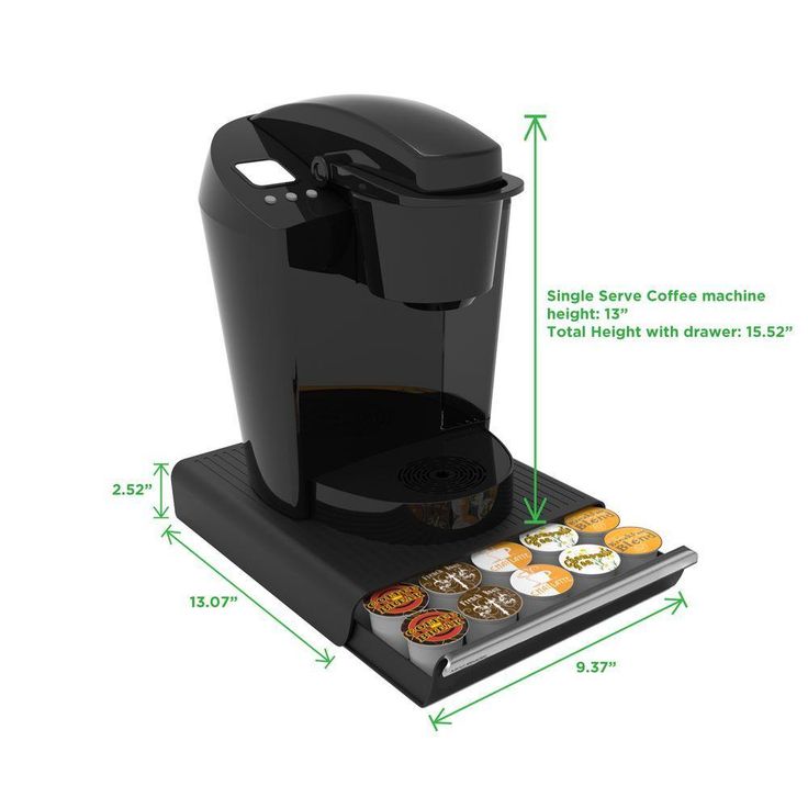 Coupe 30-Capacity Black Coffee Pod Storage Drawer
