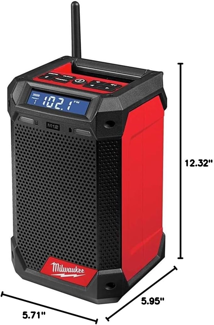 Milwaukee M12 12-Volt Lithium-Ion Cordless Bluetooth/AM/FM Jobsite Radio + Charger with M12 2.0Ah Battery
