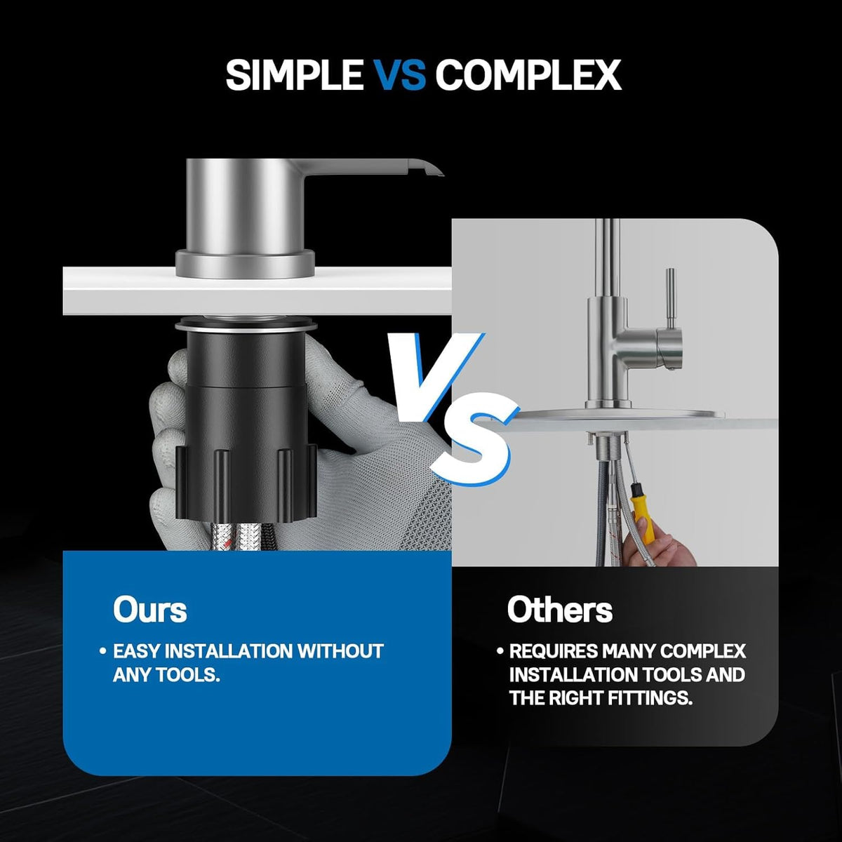 WEWE Single Handle High Arc Brushed Nickel Kitchen Faucet with Pull Down Sprayer