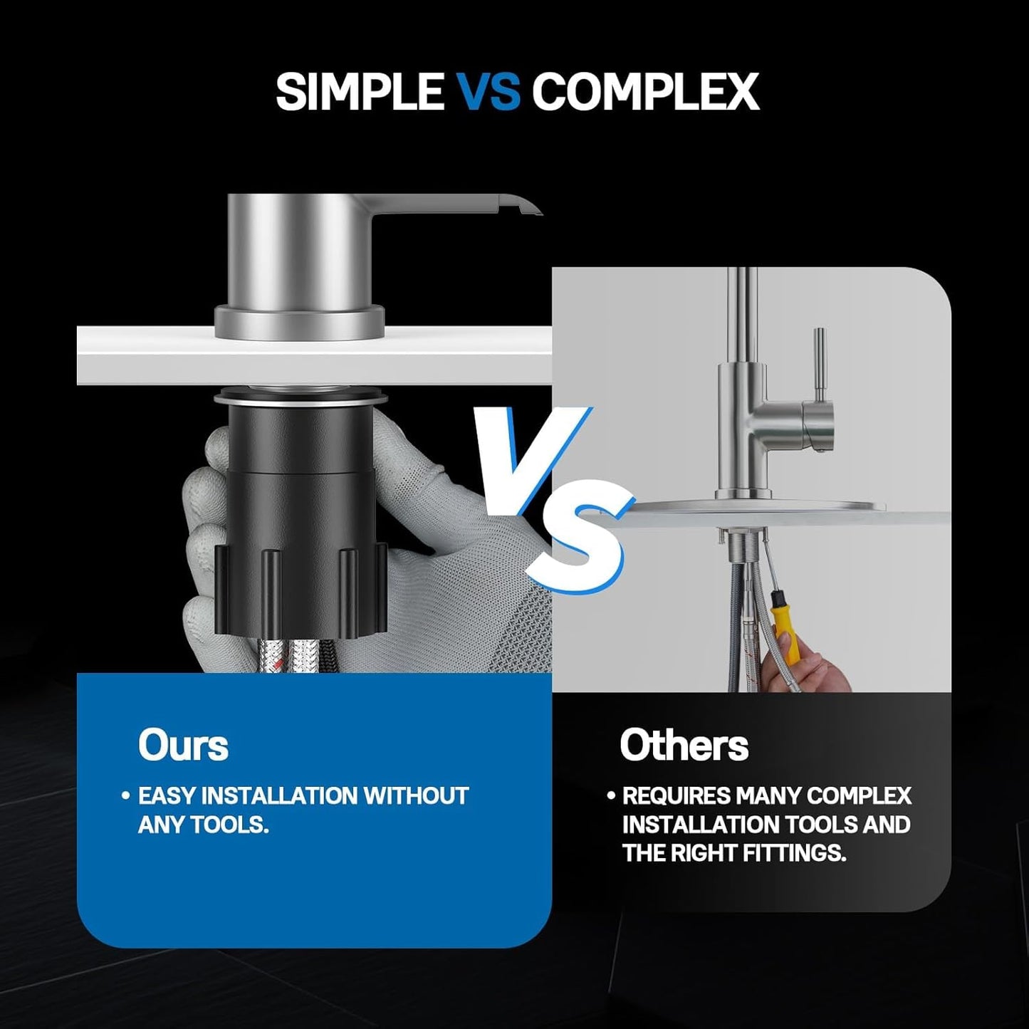 WEWE Single Handle High Arc Brushed Nickel Kitchen Faucet with Pull Down Sprayer