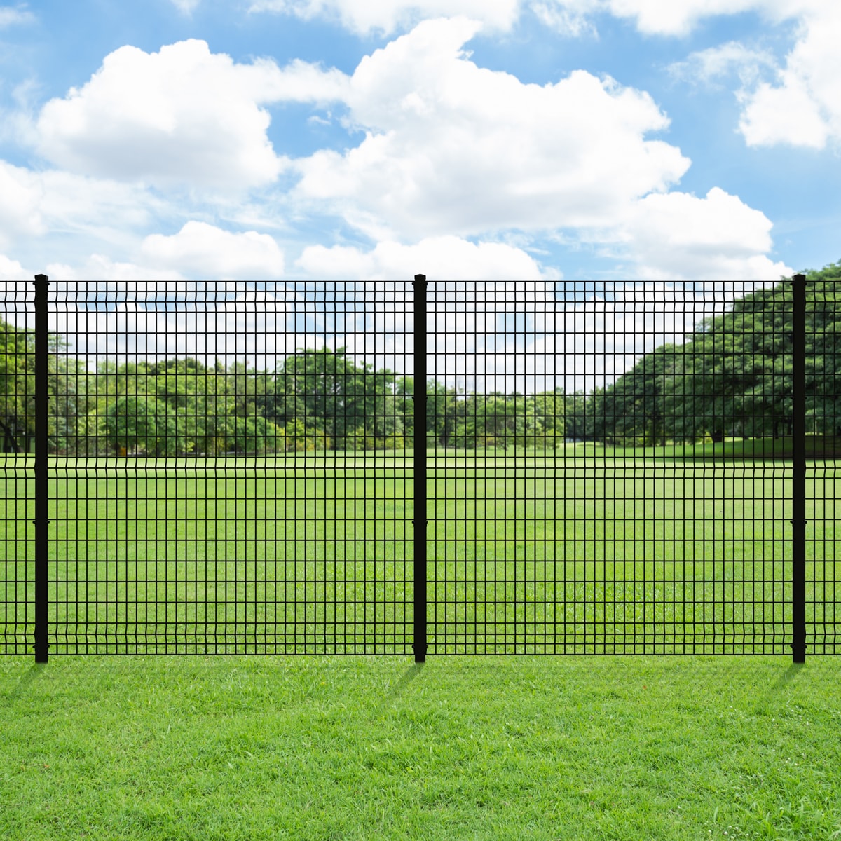 Ironcraft Euro 2-in W Black Powder-coat Steel Decorative Metal Security Universal Fence Post