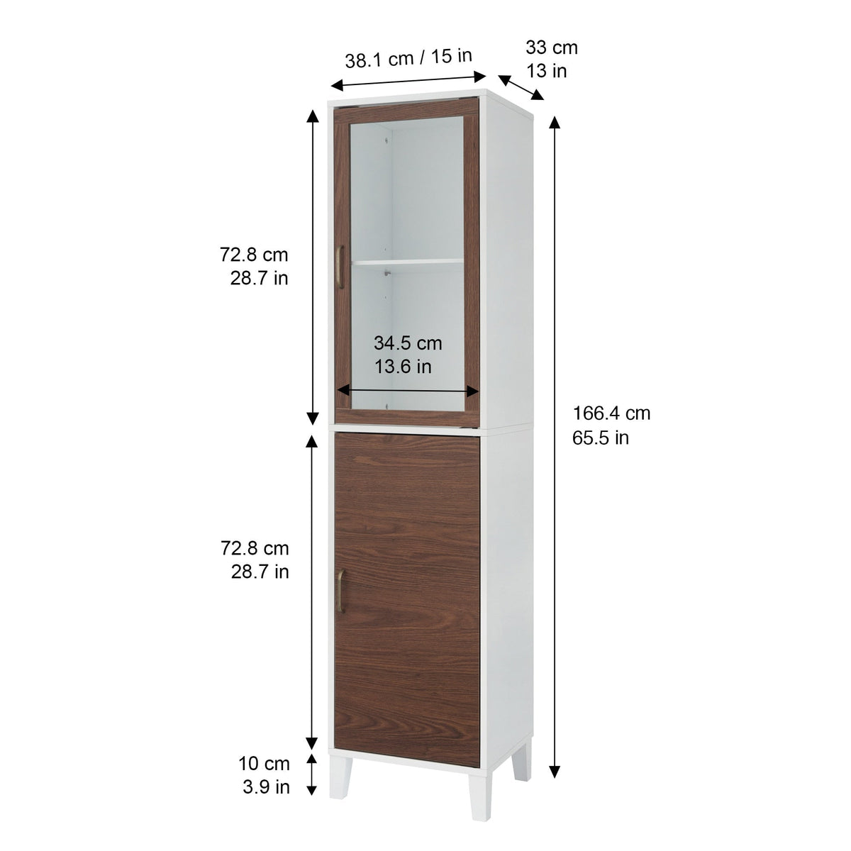 Teamson Home Tyler 15-in x 65.5-in x 13-in White, Wood Freestanding Linen Cabinet