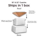 Good Directions Manchester Cupola with Copper Eagle Weathervane, 18-in x 49-in, White Vinyl with Copper Roof