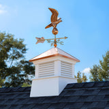 Good Directions Manchester Cupola with Copper Eagle Weathervane, 26-in x 58-in, White Vinyl with 24-Gauge Copper Roof