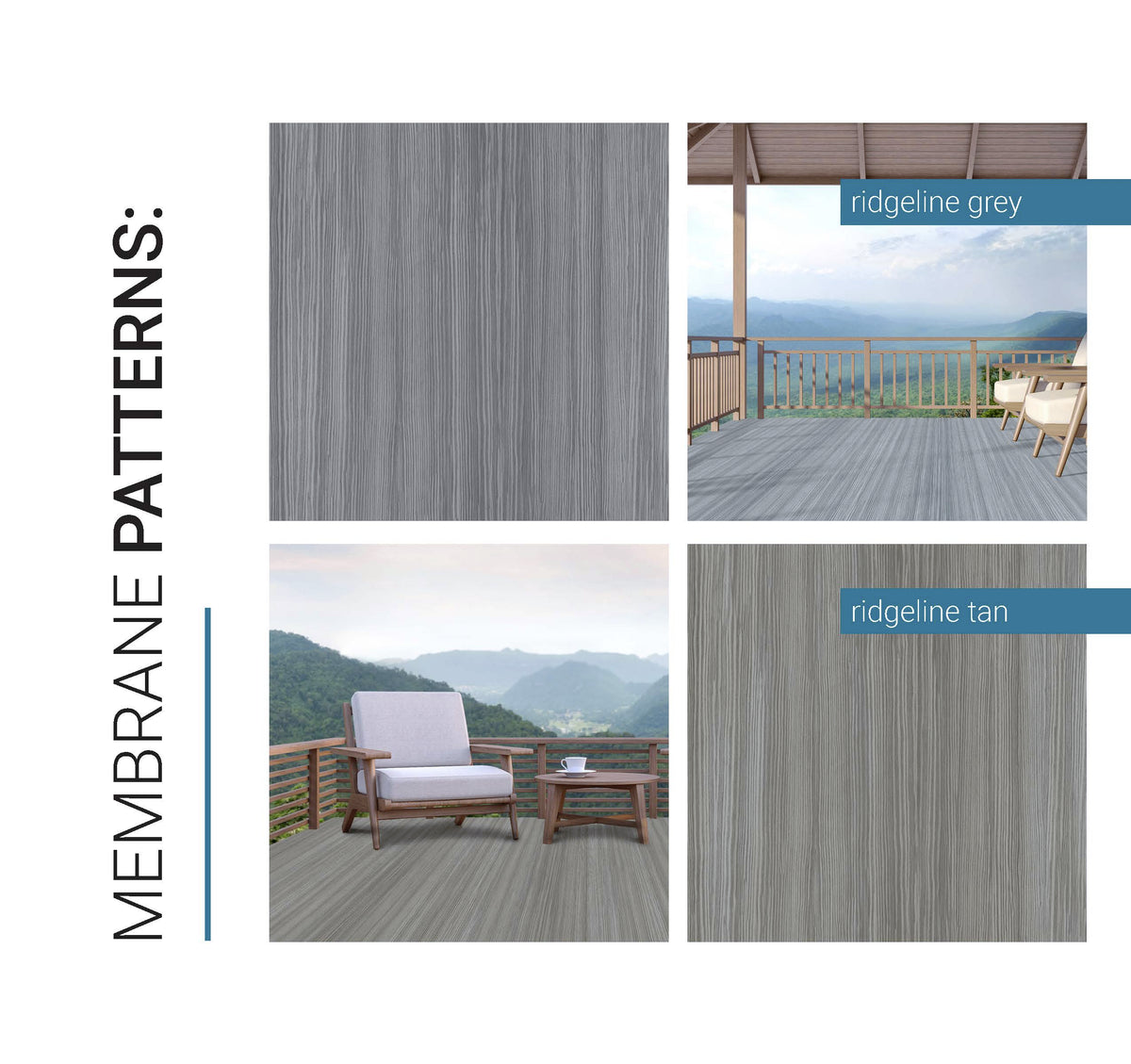 Dec-Tec Ridgeline Tan PVC Deck Flooring Roll, 92.5 Sq. Feet, 180-in x 74-in, Water Resistant, DIY Peel and Stick
